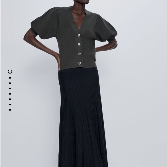 ZARA Knit Cardigan With Balloon Sleeves - Picture 2 of 10